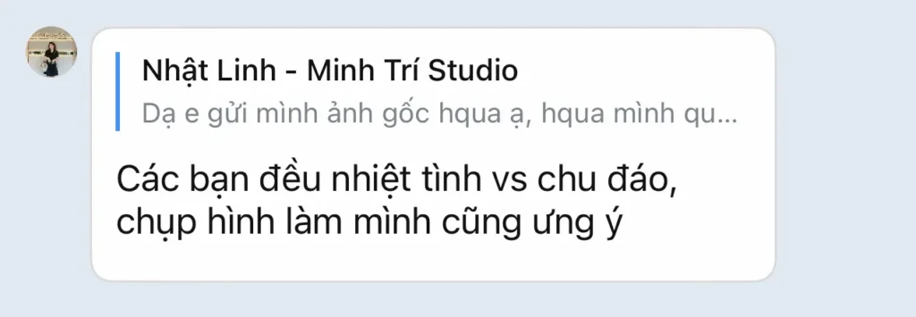 Feedback tin nhắn Minh Trí Studio - ảnh 1