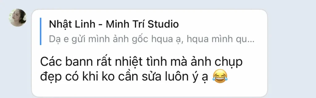 Feedback tin nhắn Minh Trí Studio - ảnh 1