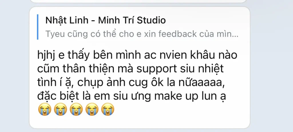 Feedback tin nhắn Minh Trí Studio - ảnh 1
