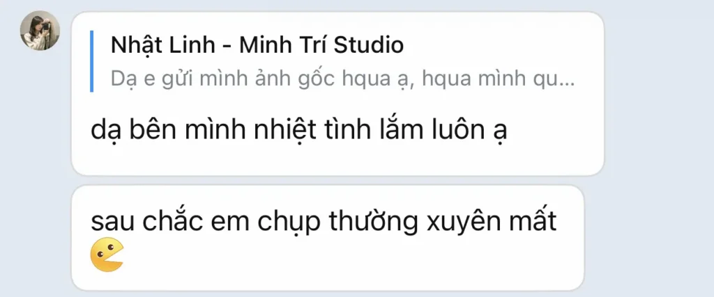 Feedback tin nhắn Minh Trí Studio - ảnh 1
