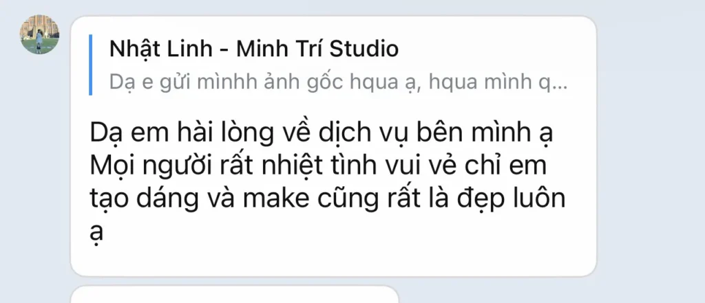 Feedback tin nhắn Minh Trí Studio - ảnh 1