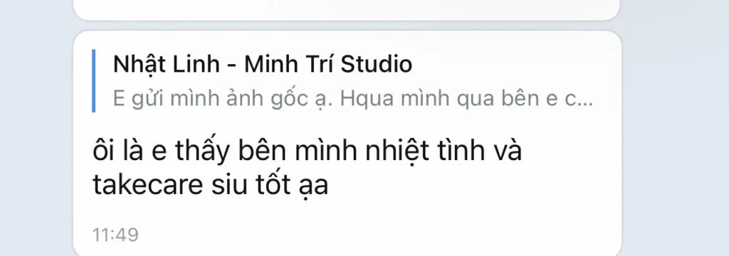 Feedback tin nhắn Minh Trí Studio - ảnh 1