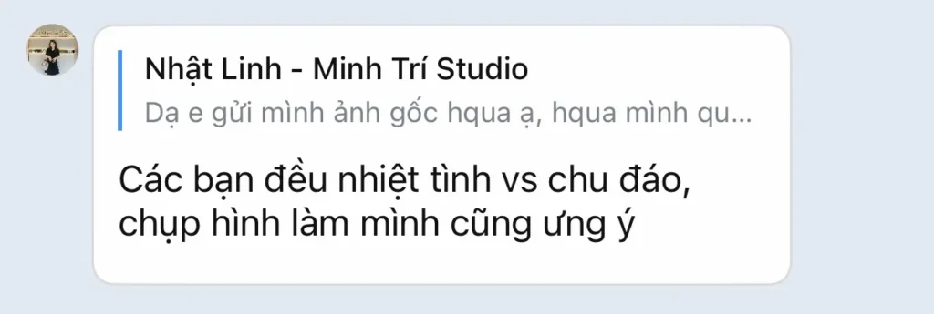Feedback tin nhắn Minh Trí Studio - ảnh 1