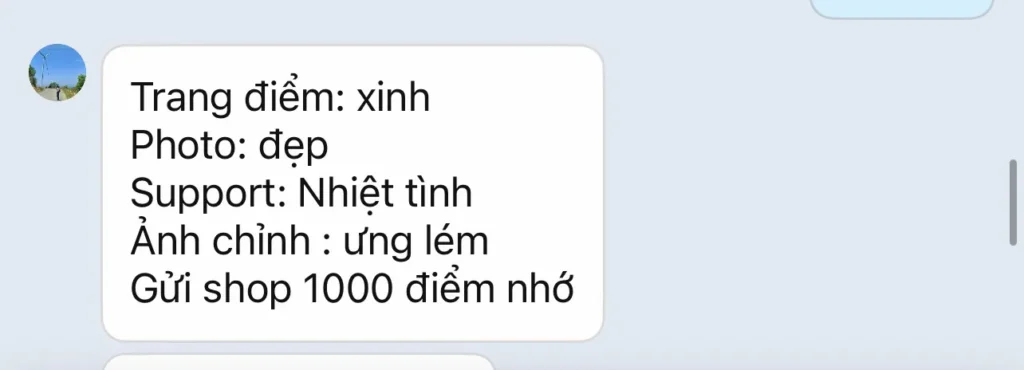 Feedback tin nhắn Minh Trí Studio - ảnh 1