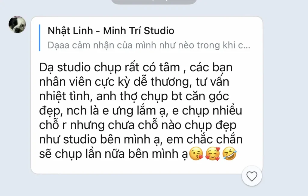 Feedback tin nhắn Minh Trí Studio - ảnh 1