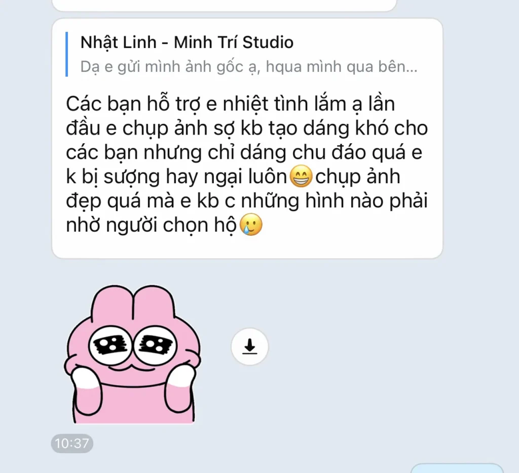 Feedback tin nhắn Minh Trí Studio - ảnh 1